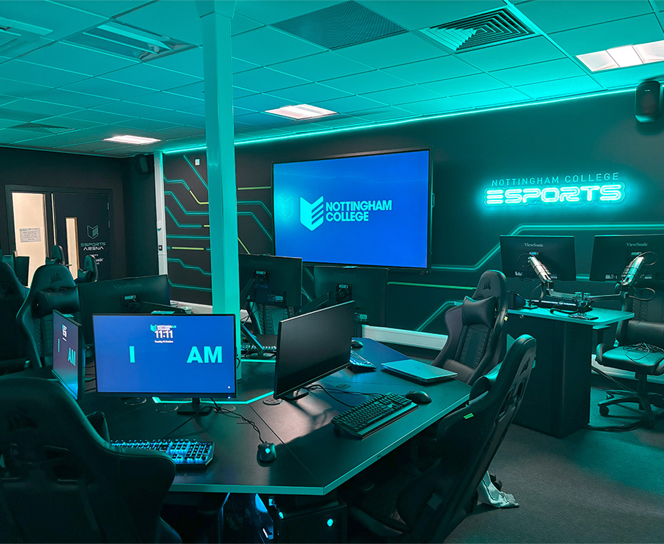 Nottingham College - E-Sports Suite background